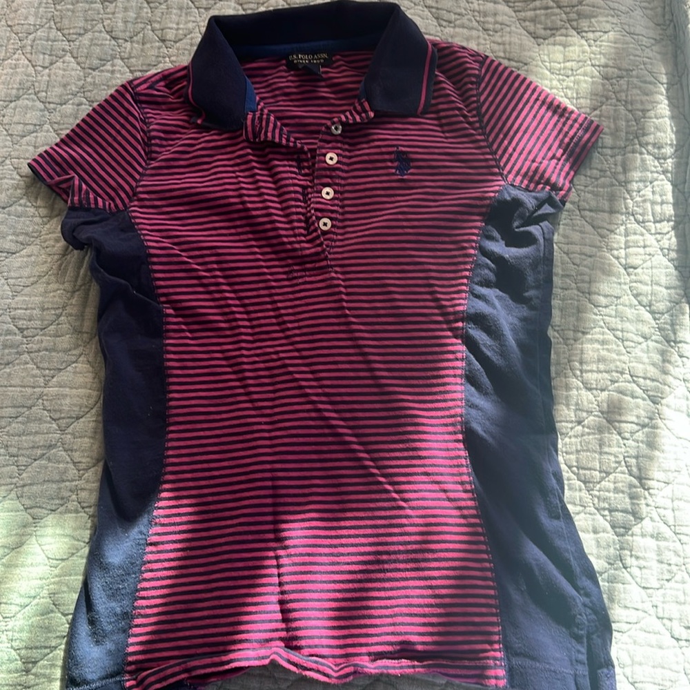POLO Ralph Lauren pink and blue button up blouse